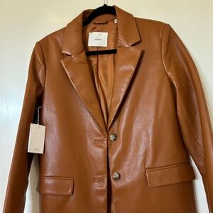 Aritzia Camel Leather Jacket